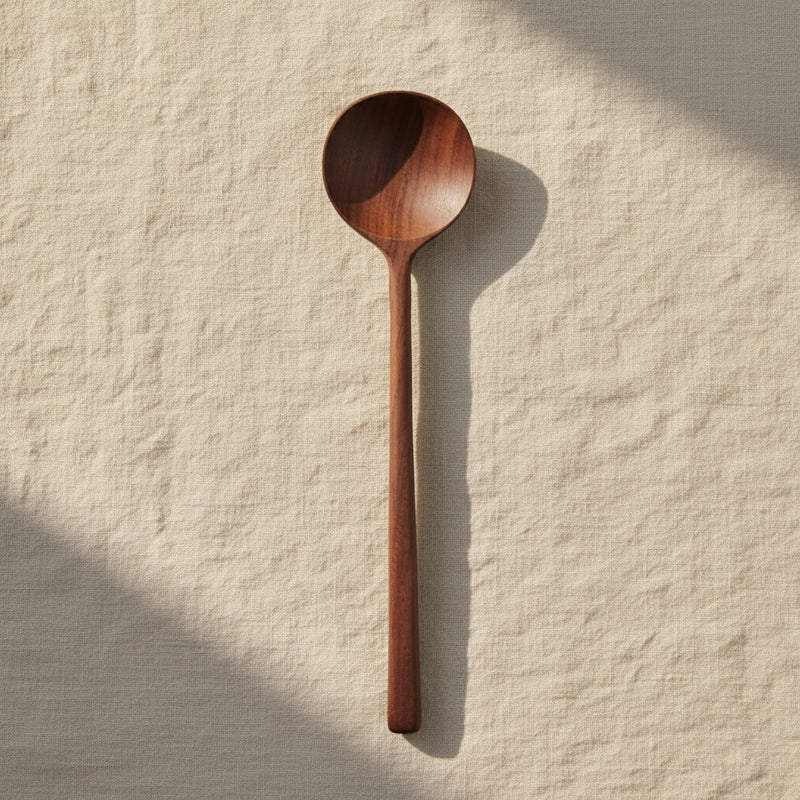 Walnut Wooden Round Spoon
