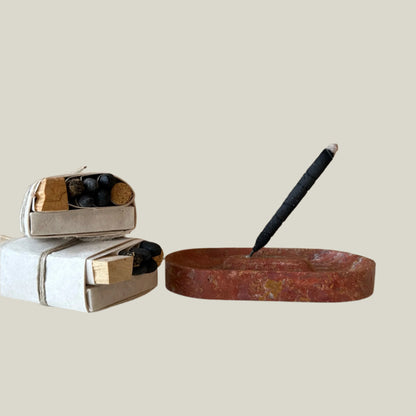 Travertine Incense Holder