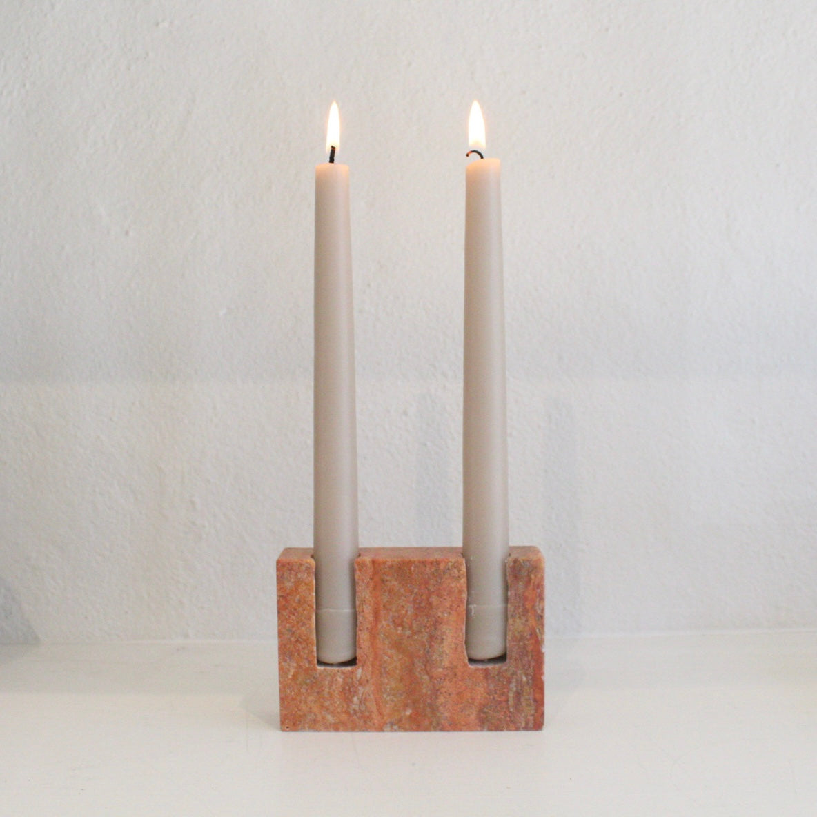 Travertine Candlestick Holder