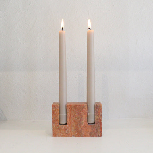 Travertine Candlestick Holder